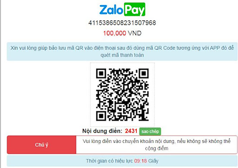 Nạp tiền CFUN68 bằng Zalo Pay