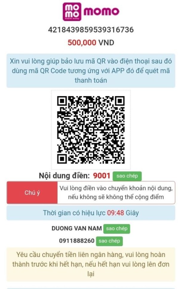 Hướng dẫn nạp tiền CFUN68 bằng ví điện tử chi tiết