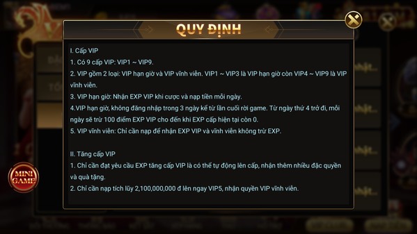 Quy định trong vipclub cfun68